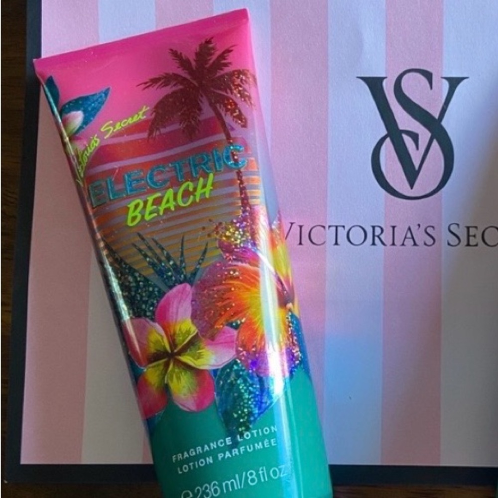 Victoria's Secret Tropical Electric Beach Lotion - Pink, Teal, Yellow